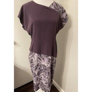 Rare Ravissante Women's Med Dress Bohemian Morocco Lagenlook Purple print